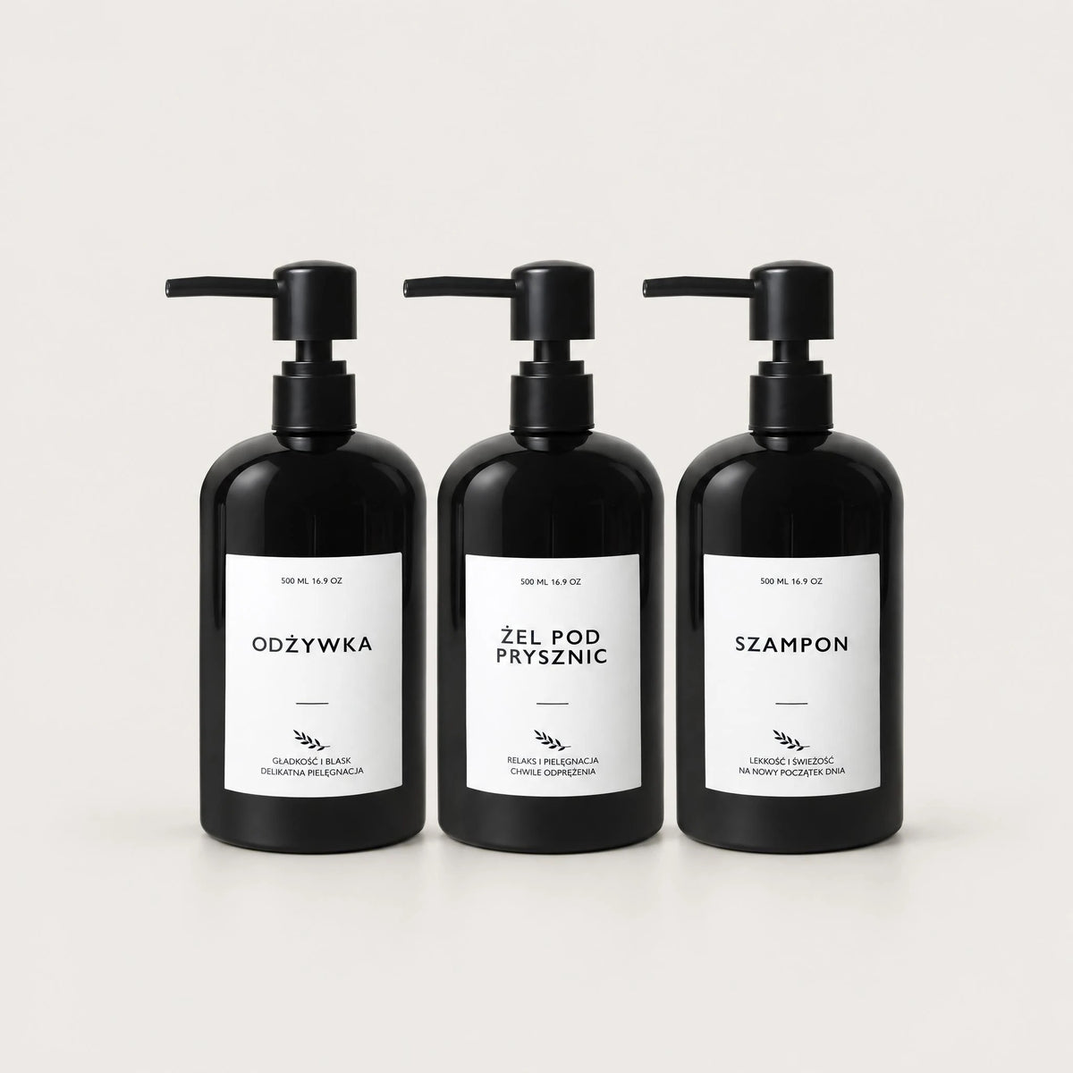 Butelki Dozujące z Pompką i Etykietą – 3x 500ml