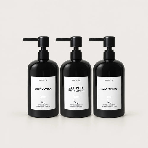 Butelki Dozujące z Pompką i Etykietą – 3x 500ml