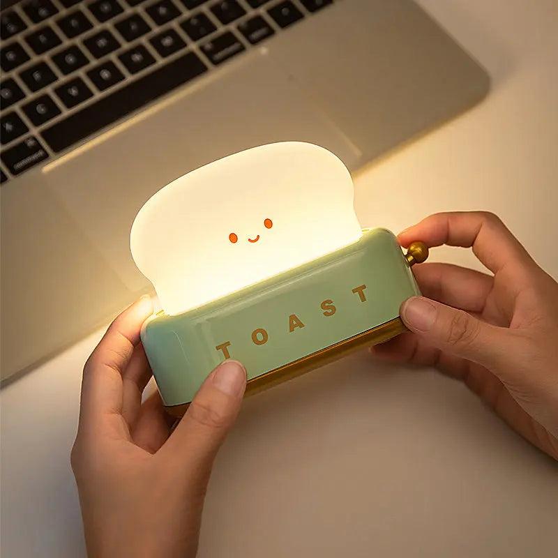 Lampka Nocna Pan Toster Zielony LED Sciemniana Ładowana USB