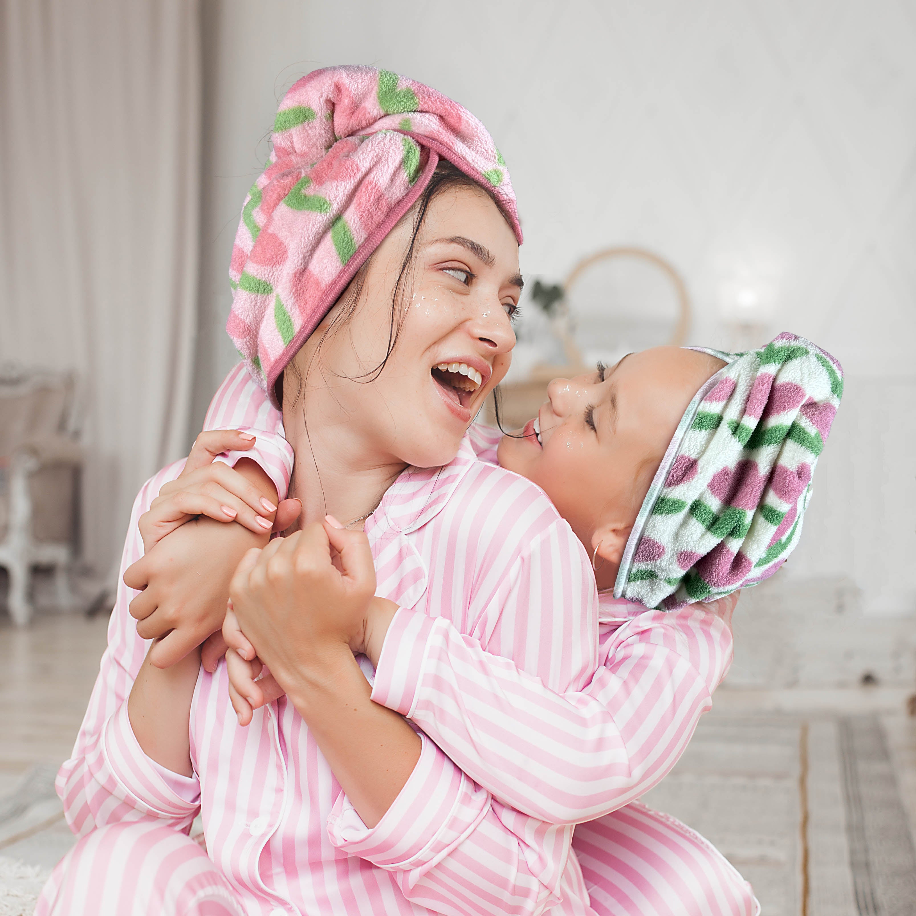 Ręcznik Turban Szybkoschnący do Włosów – Tulipany
