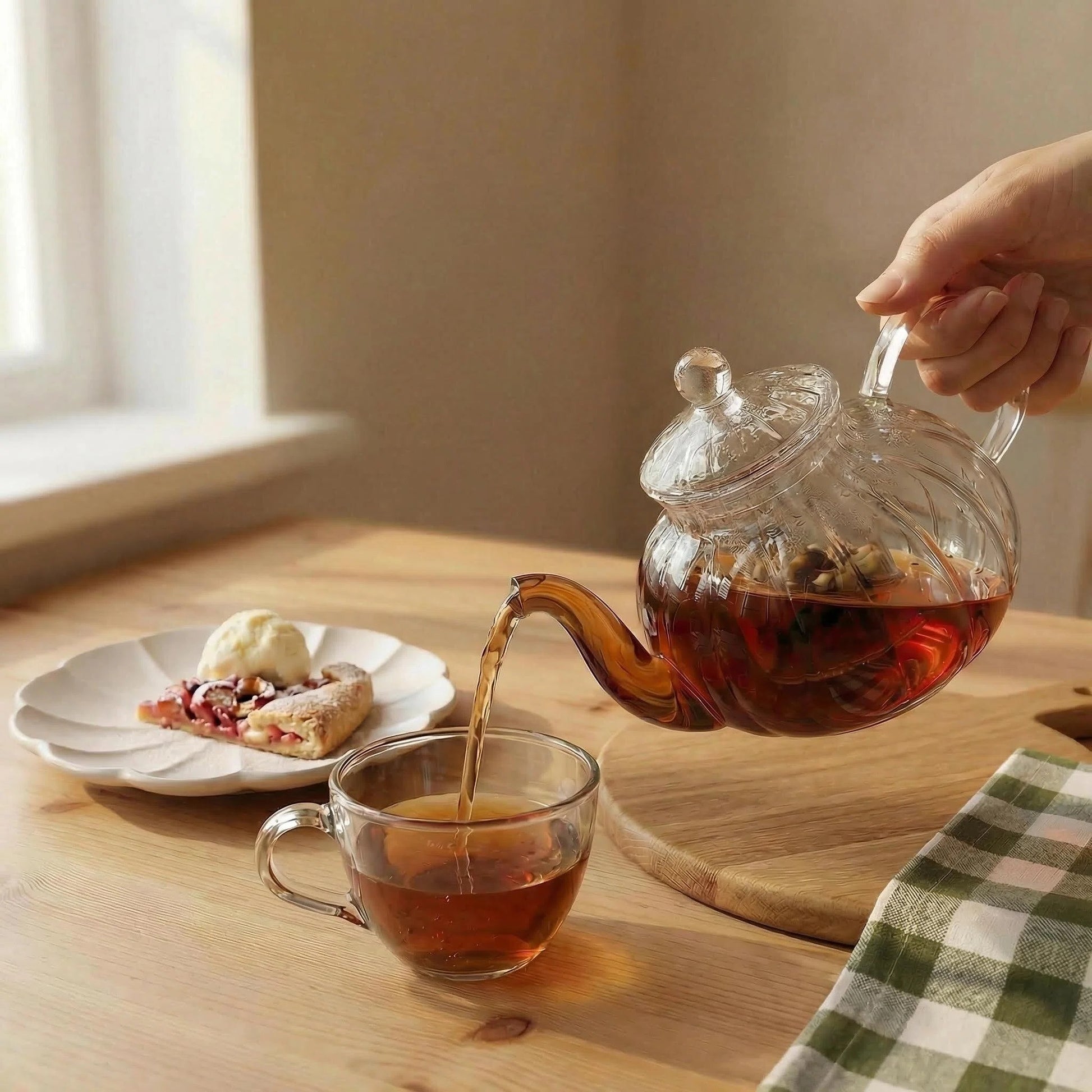 Dzbanek Szklany Dynia 1L z Zaparzaczem do Herbaty