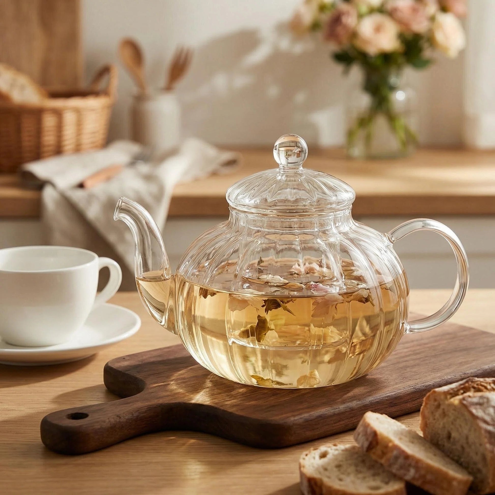 Dzbanek Szklany Dynia 1L z Zaparzaczem do Herbaty