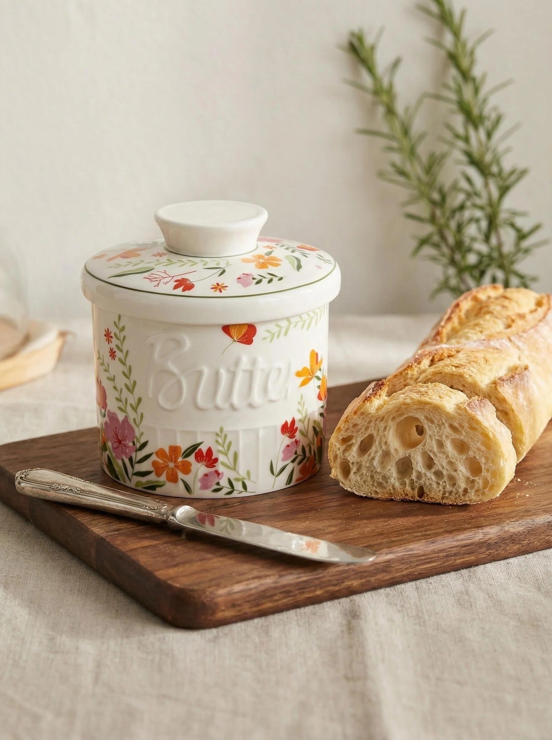 Maselnica Francuska Ceramiczna na Masło Kwiaty