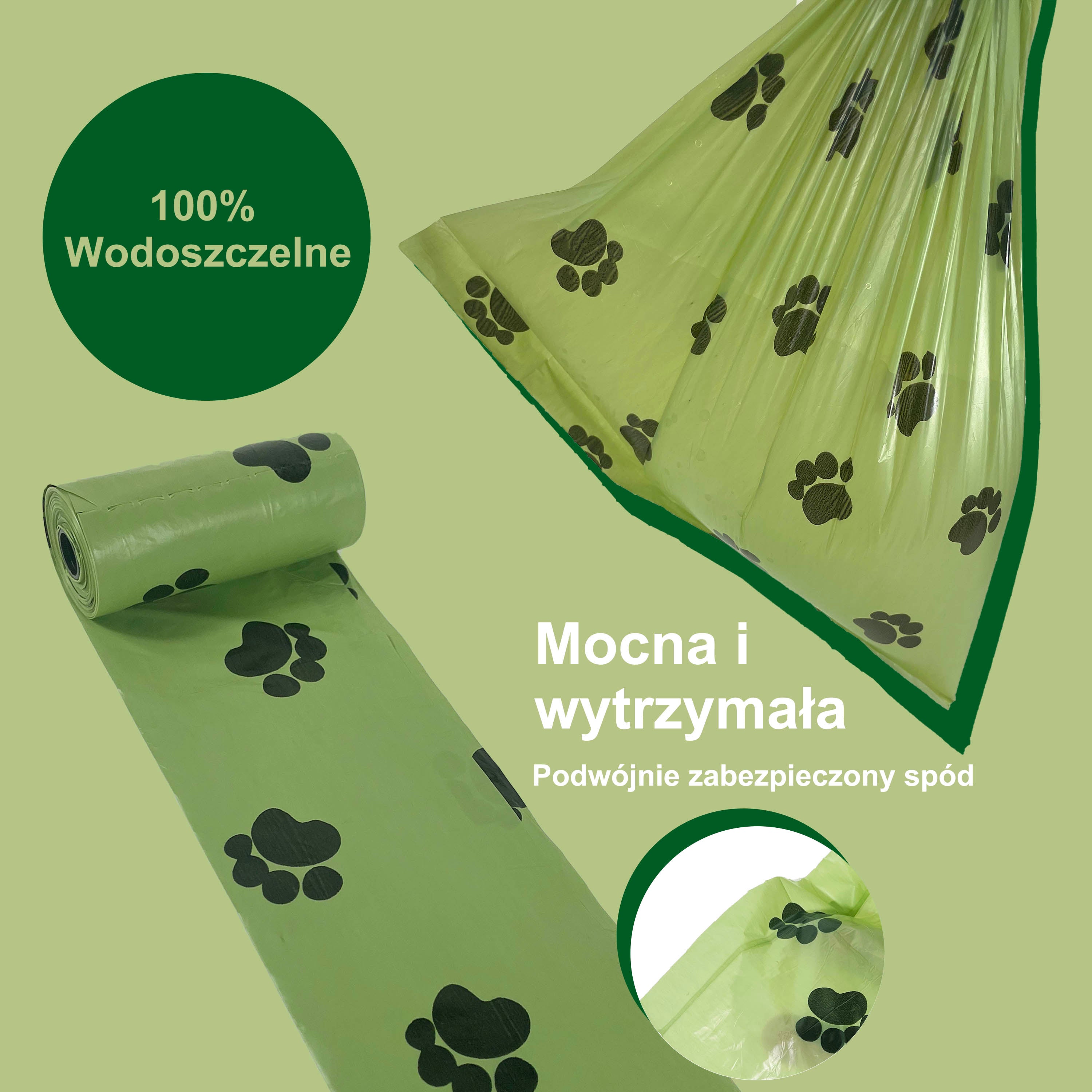 Biodegradowalne Worki na Psie Odchody 12 Rolek 180 szt