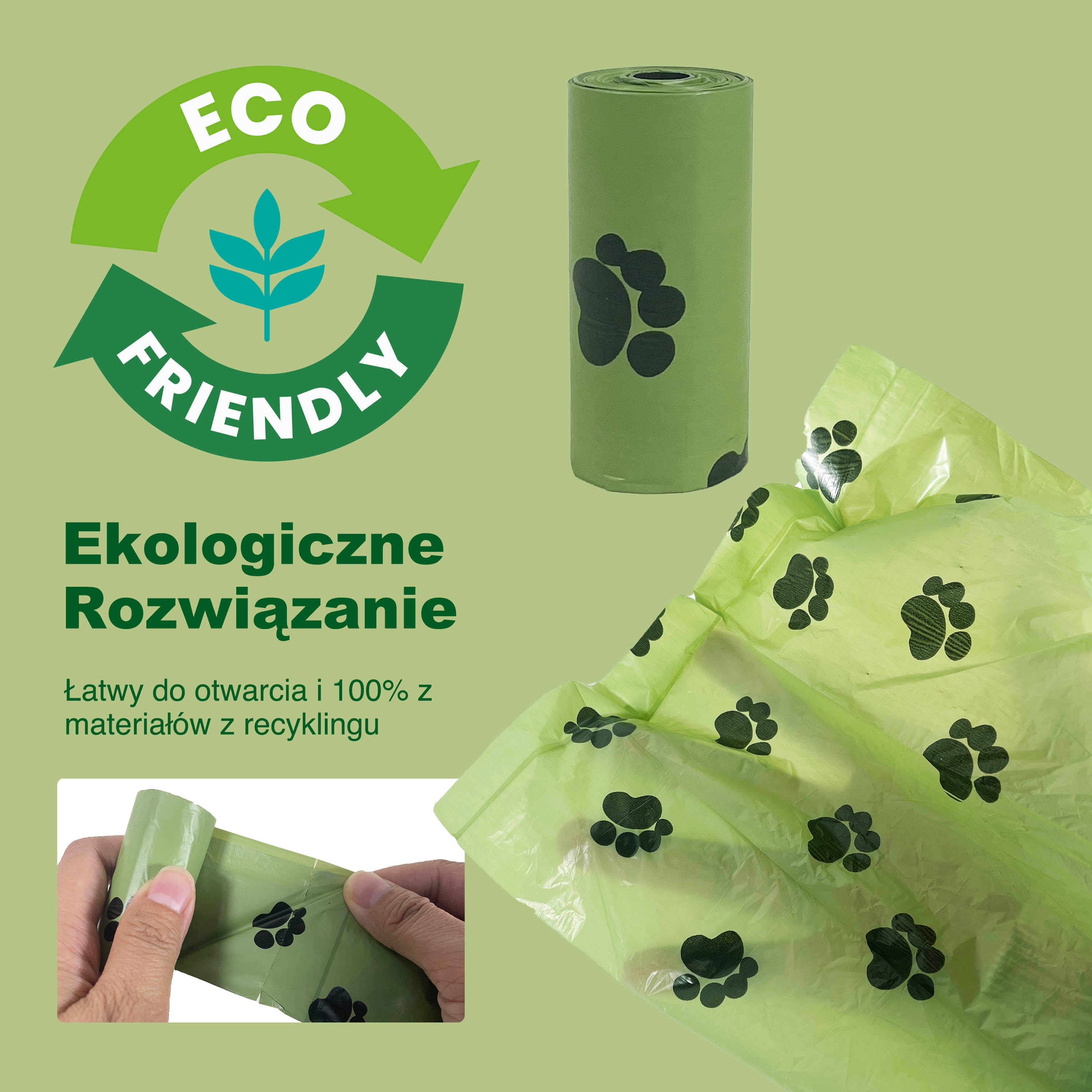 Biodegradowalne Worki na Psie Odchody 12 Rolek 180 szt